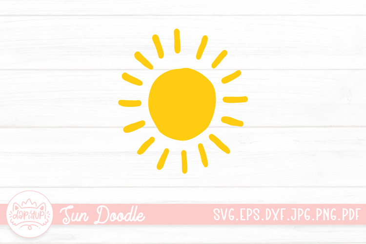 Sun Doodle Clipart SVG Cut File