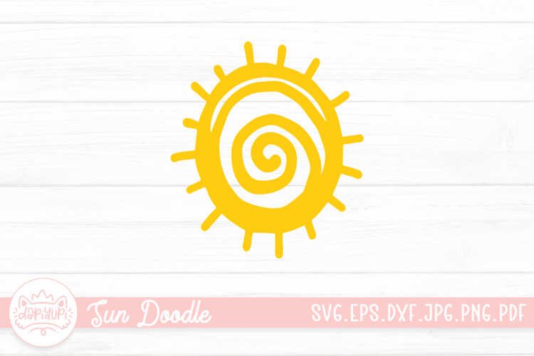Sun Doodle Clipart SVG Cut File
