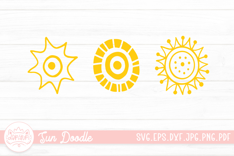 Sun Doodle Clipart SVG Cut File Summer SVG
