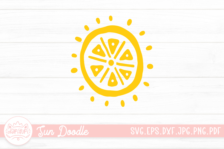 Sun Doodle Clipart SVG Cut File
