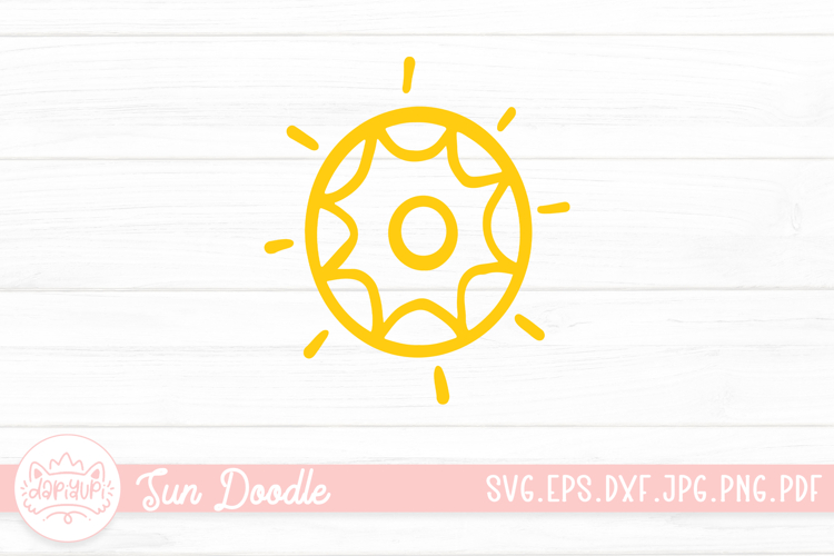 Sun Doodle Clipart SVG Cut File