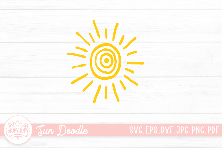 Sun Doodle Clipart SVG Cut File