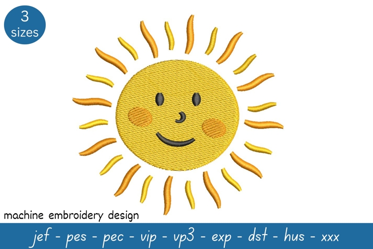 Sun embroidery file