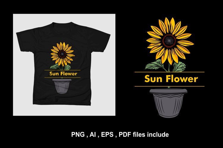 Sun Flower poster Illustration example image 1