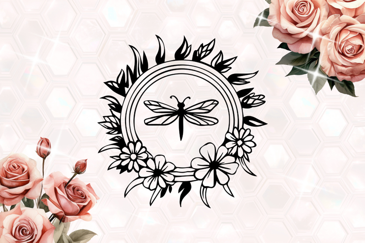 Sun Flowers Dragonfly SVG