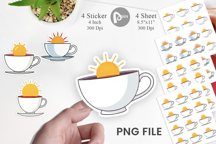 Teacup Sun Sticker