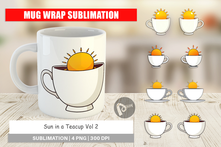 Mug Wrap Teacup Sun