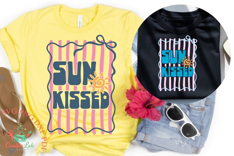Sun Kissed SVG PNG, Preppy Trendy Summer Shirt SVG