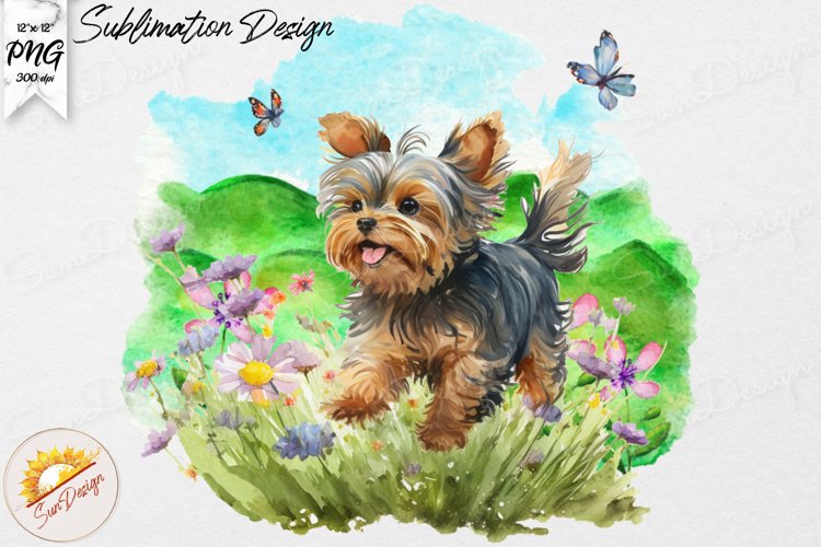 Yorkshire Spring Flowers Butterfly Watercolor Sublimation