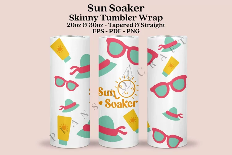 Sun Soaker Skinny Tumbler Sublimation Wrap