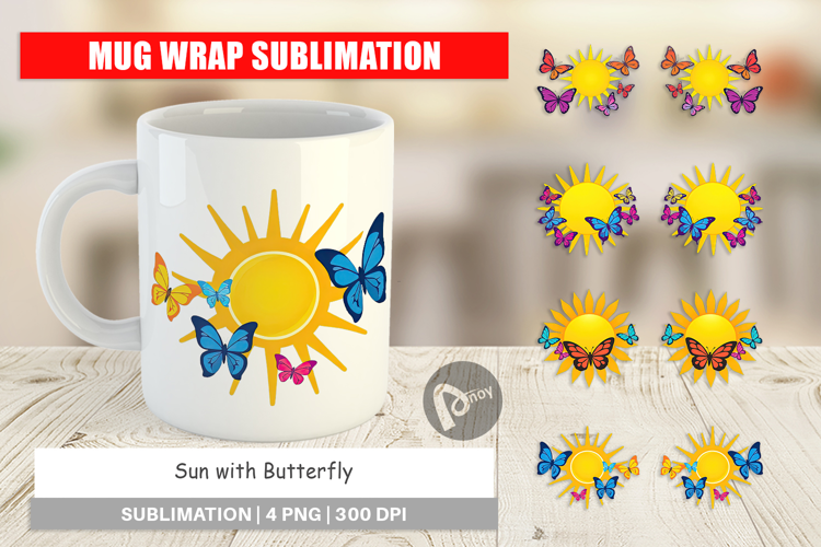 Mug Wrap Sun with Butterfly