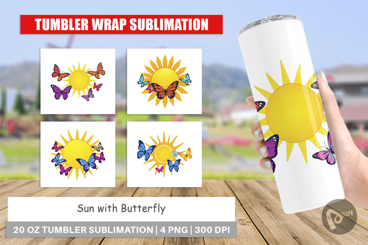 Tumbler Sun with Butterfly