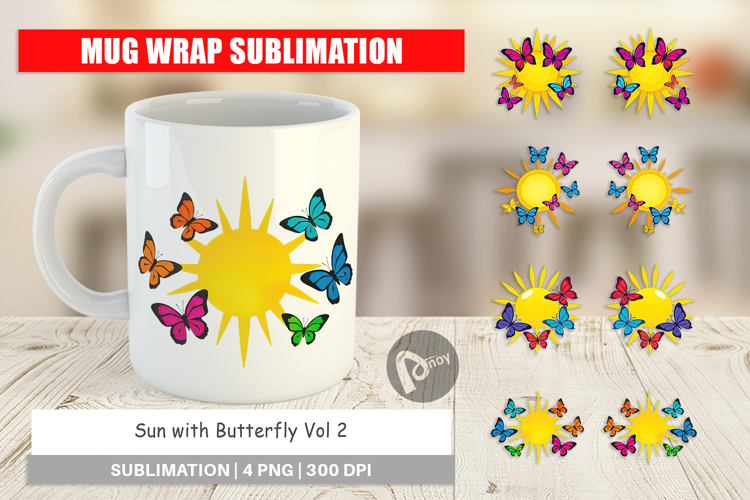 Mug Wrap Sun with Butterfly