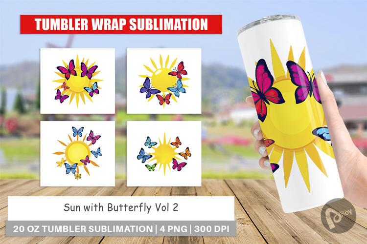 Tumbler Sun with Butterfly