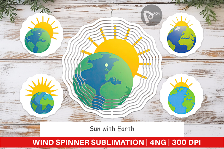 Wind Spinner Sun and Earth