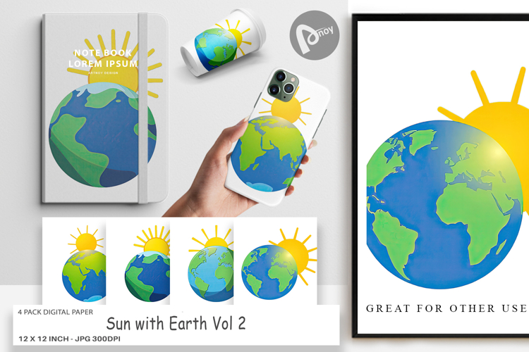 Digital Paper Sun and Earth
