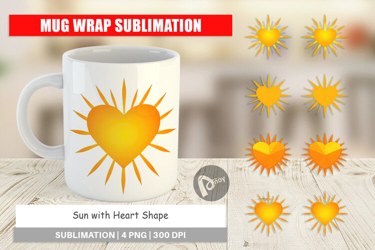 Mug Wrap Heart Sun example image 1