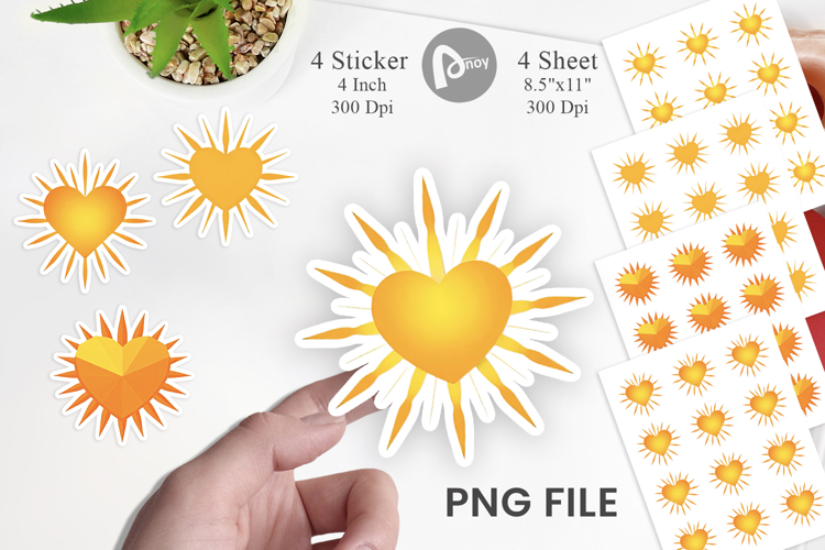 Heart Sun Sticker