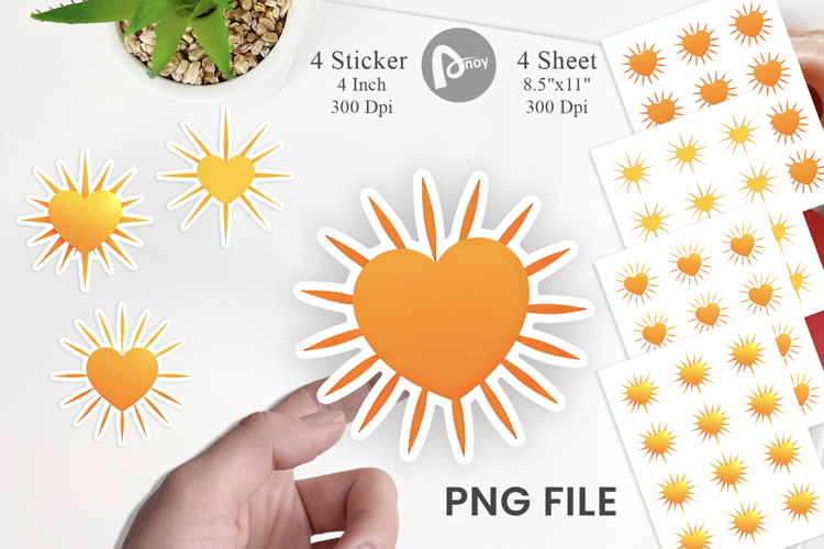 Heart Sun Sticker