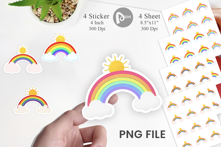 Sun and Rainbow Sticker
