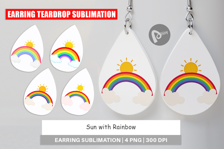 Earring Sun and Rainbow