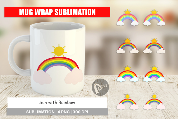 Mug Wrap Sun and Rainbow