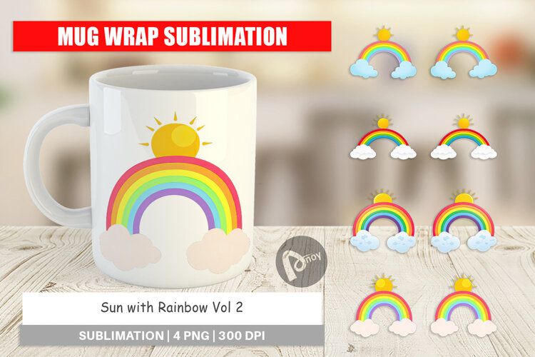 Mug Wrap Sun and Rainbow example image 1