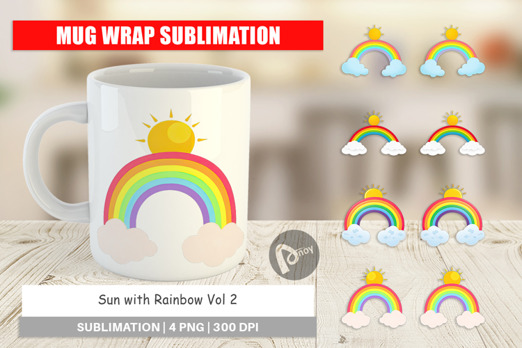 Mug Wrap Sun and Rainbow