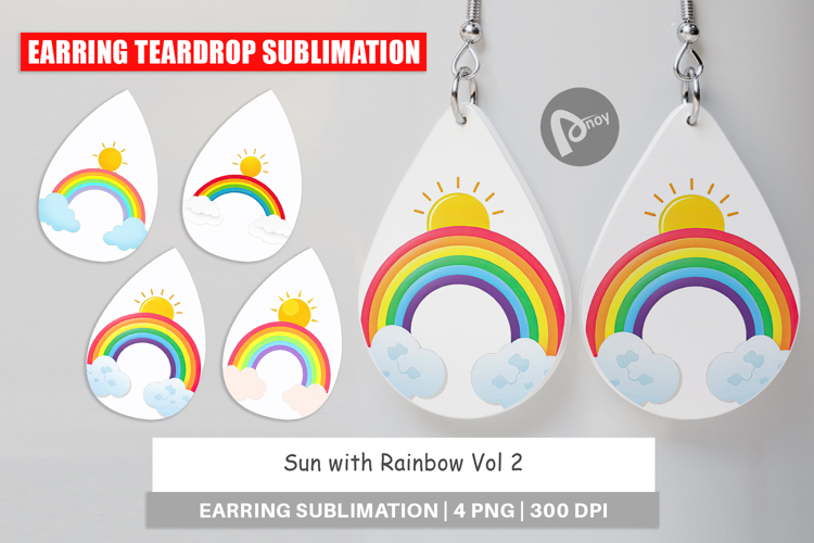 Earring Sun and Rainbow