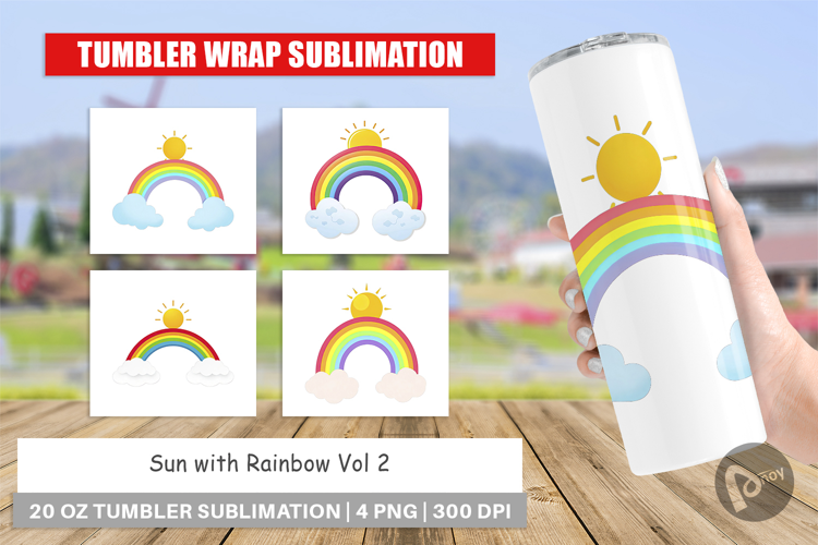 Tumbler Sun and Rainbow