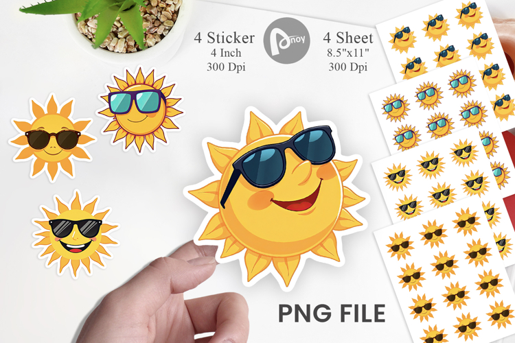 Sun with Sunglasses Sticker