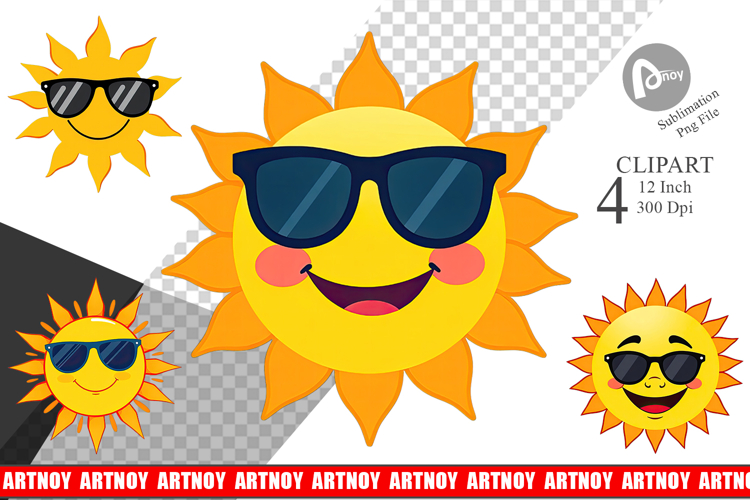 Sun With Sunglasses Clipart Image 5
