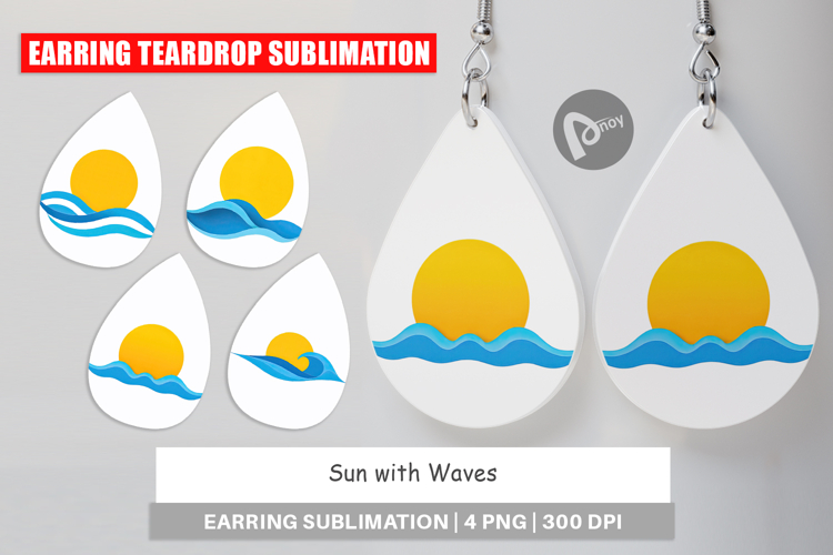 Earring Sun and Waves