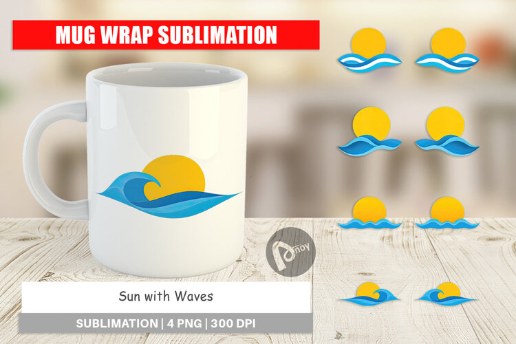 Mug Wrap Sun and Waves example image 1