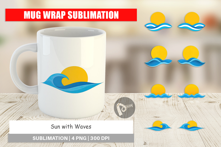 Mug Wrap Sun and Waves