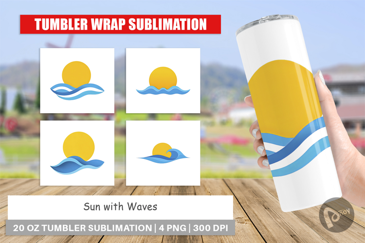Tumbler Sun and Waves