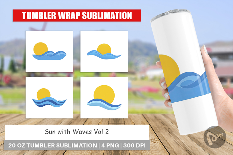 Tumbler Sun and Waves