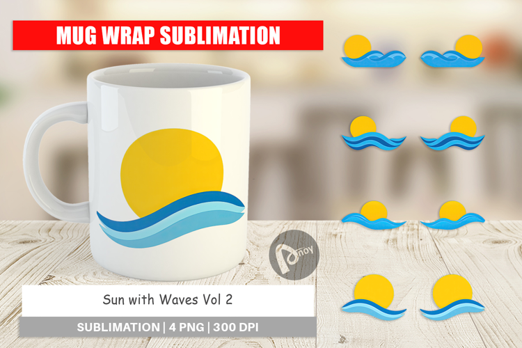 Mug Wrap Sun and Waves