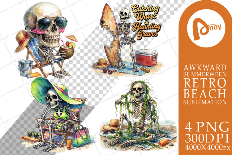 Tired Skeleton Beach Sublimation