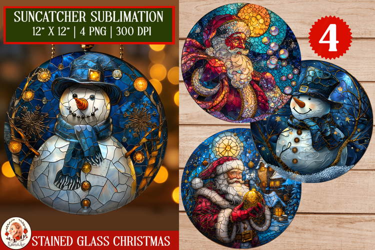 Cozy Snowman Stained Glass Suncatcher. Holiday Ornament