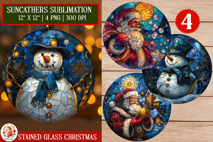 Cozy Snowman Stained Glass Suncatcher. Holiday Ornament
