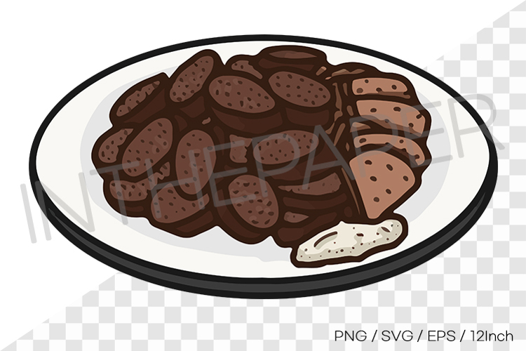 Traditional steamed sundae PNG SVG clipart korean food snack