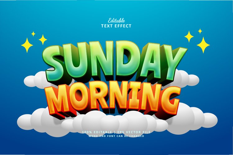 Text Effect Sunday Morning Style 3d
