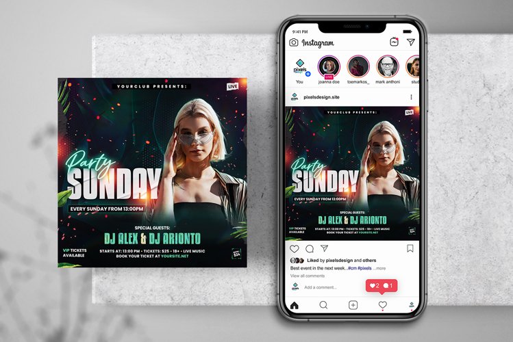 Sunday Party Instagram Flyer