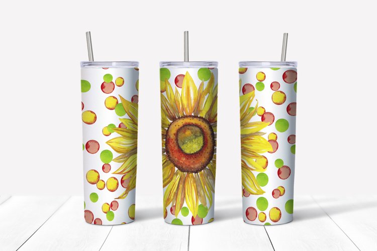 Sunflower 20 OZ Skinny Tumbler Wrap sublimation design PNG