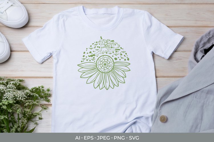Sunflower and Fairy SVG example image 1