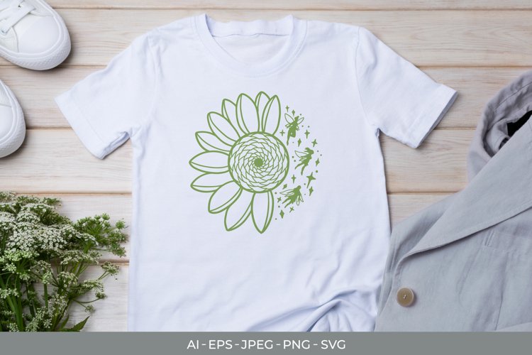 Sunflower and Fairy SVG example image 1