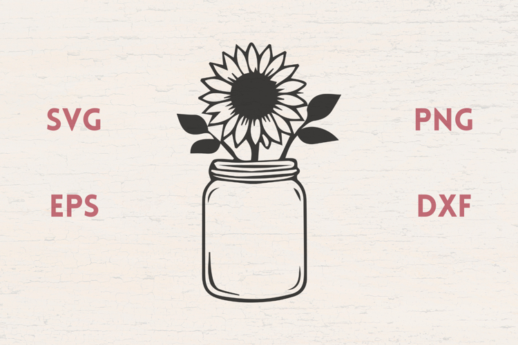 Sunflower and jar SVG