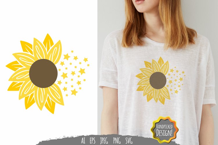 Sunflower and Star SVG example image 1