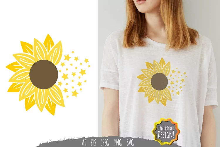Sunflower and Star SVG